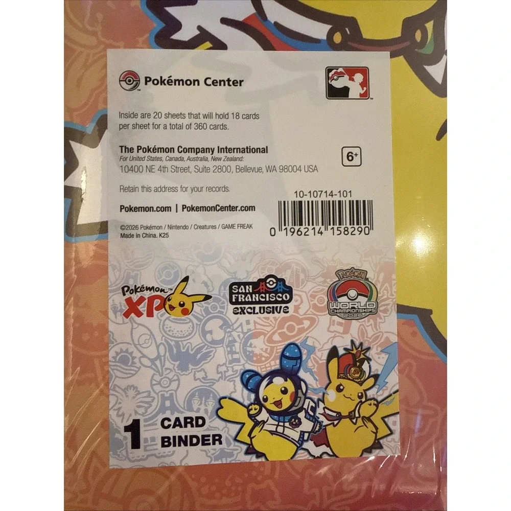 PIKACHU CARD BINDER 2026 POKEMON WORLD CHAMPIONSHIPS SAN FRANCISCO EXCLUSIVE NEW